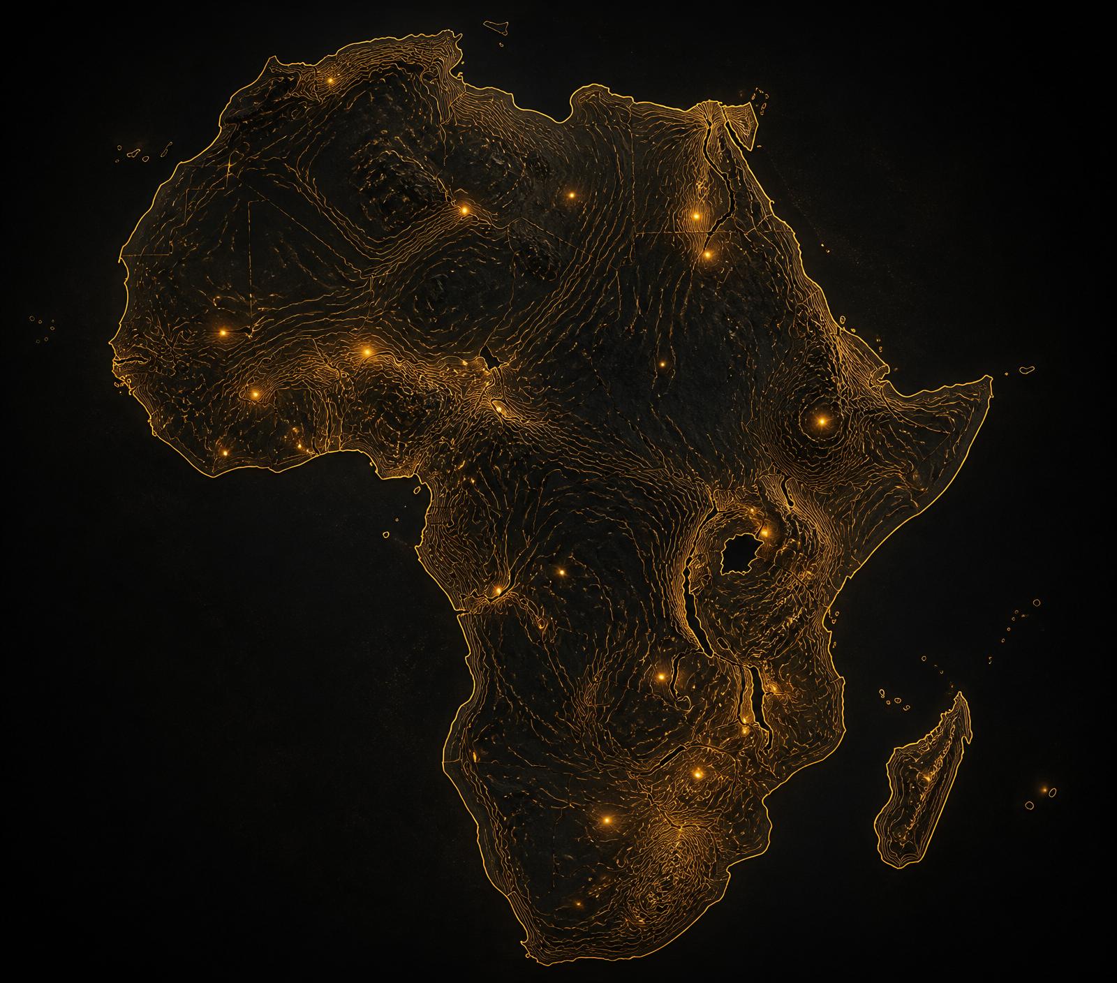 Map of Africa with locations of major civilizations